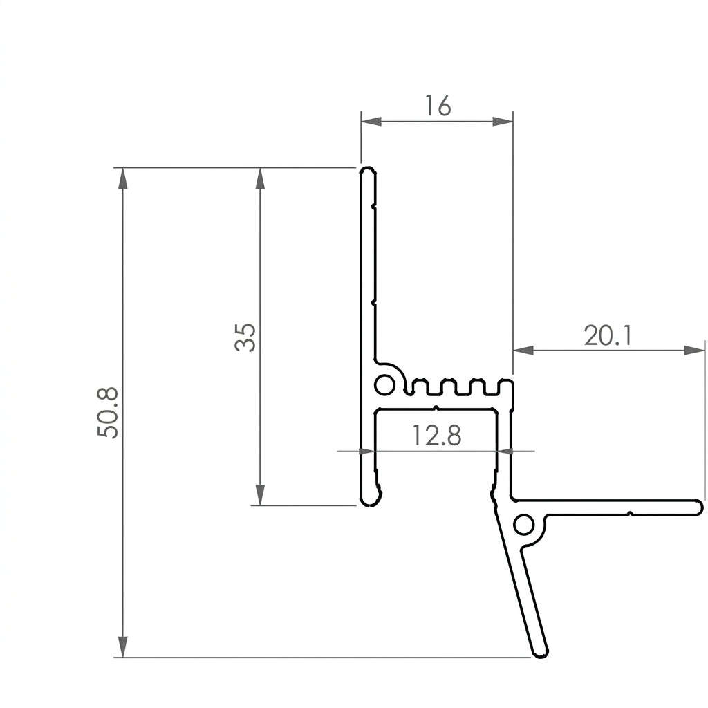 LED profil za gips ploče / knauf GK1-1, 2000 mm
