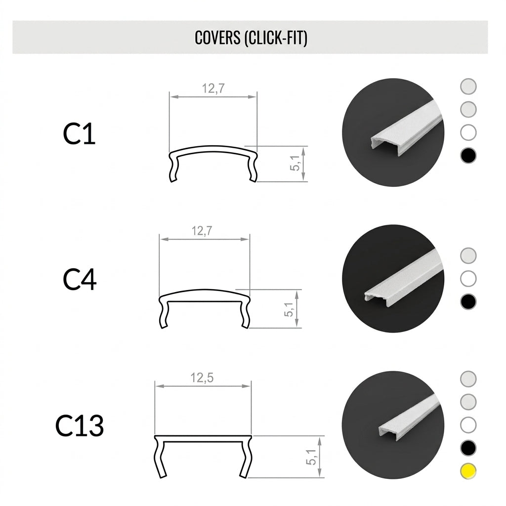 LED profil za gips ploče / knauf GK1-1, 2000 mm