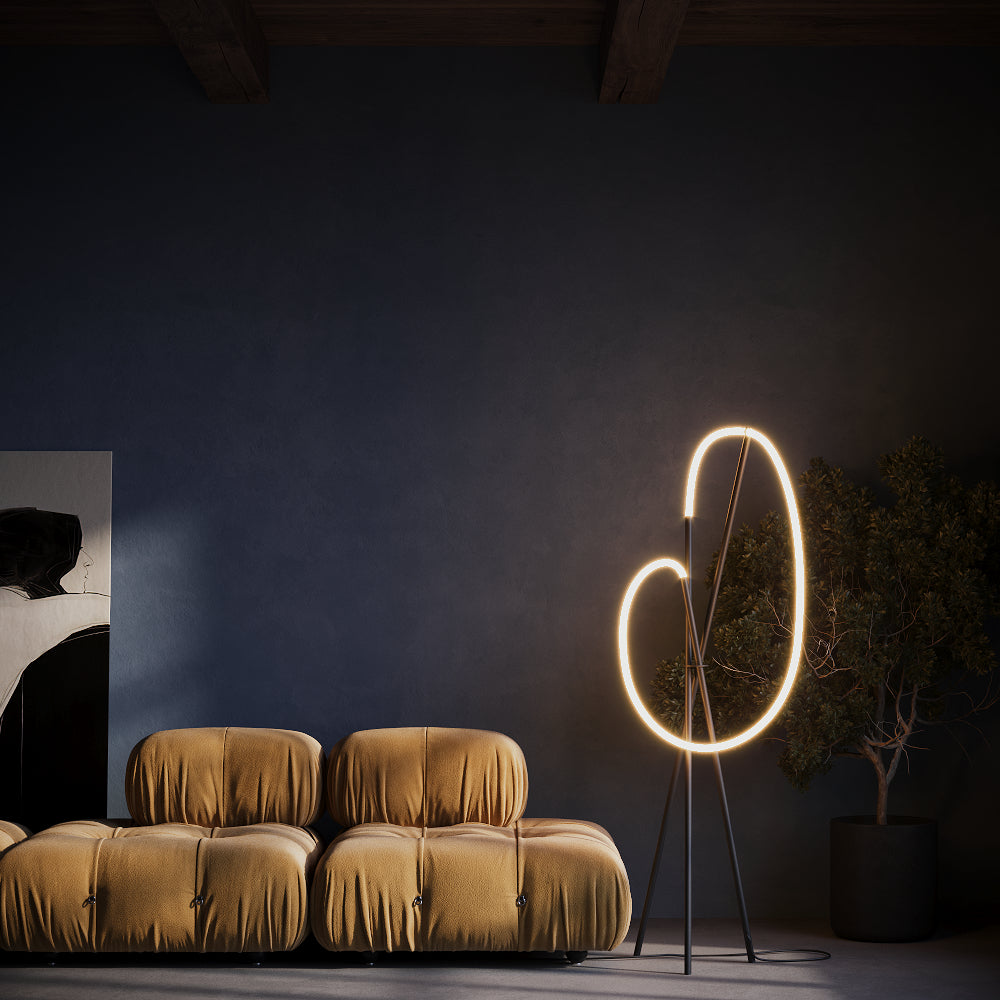 LED dimabilna podna svjetiljka Crochet 36W 3000K crna