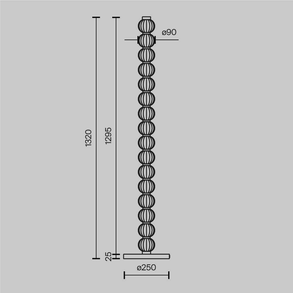 LED podna svjetiljka Amulet 33W 3000K 1320x250mm boja zlata