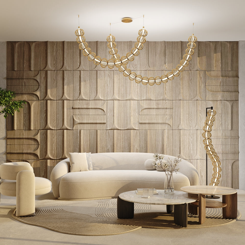 LED podna svjetiljka Golden Cage 48W 3000K boja zlata/crna