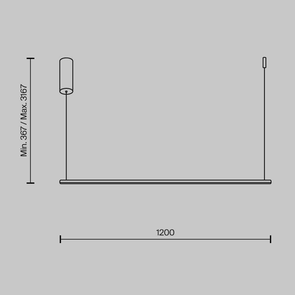 LED viseća svjetiljka Halo 16W 2600-3500K 1200mm mesing