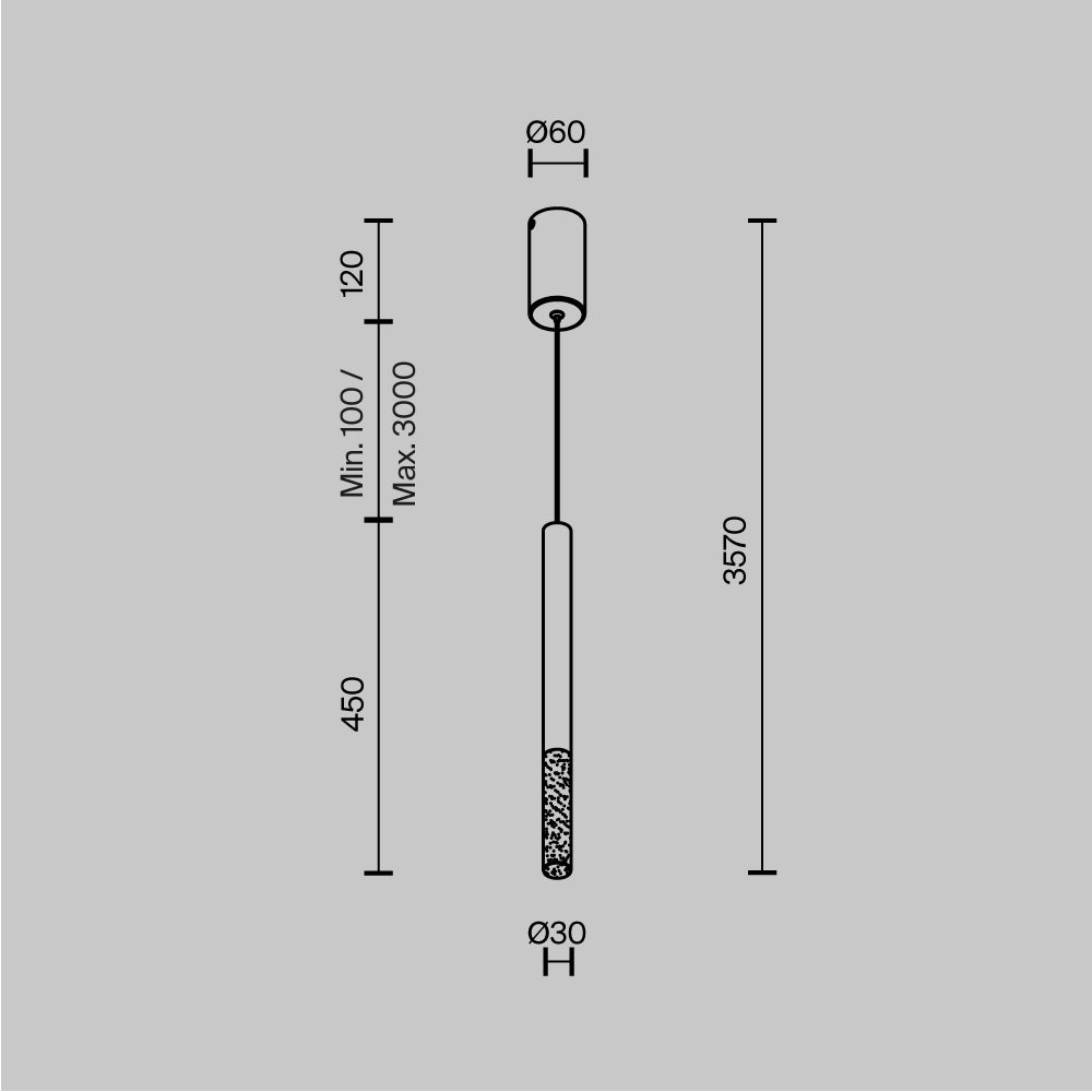 LED viseća svjetiljka Pro Shade 30x450 6W 4000K crna