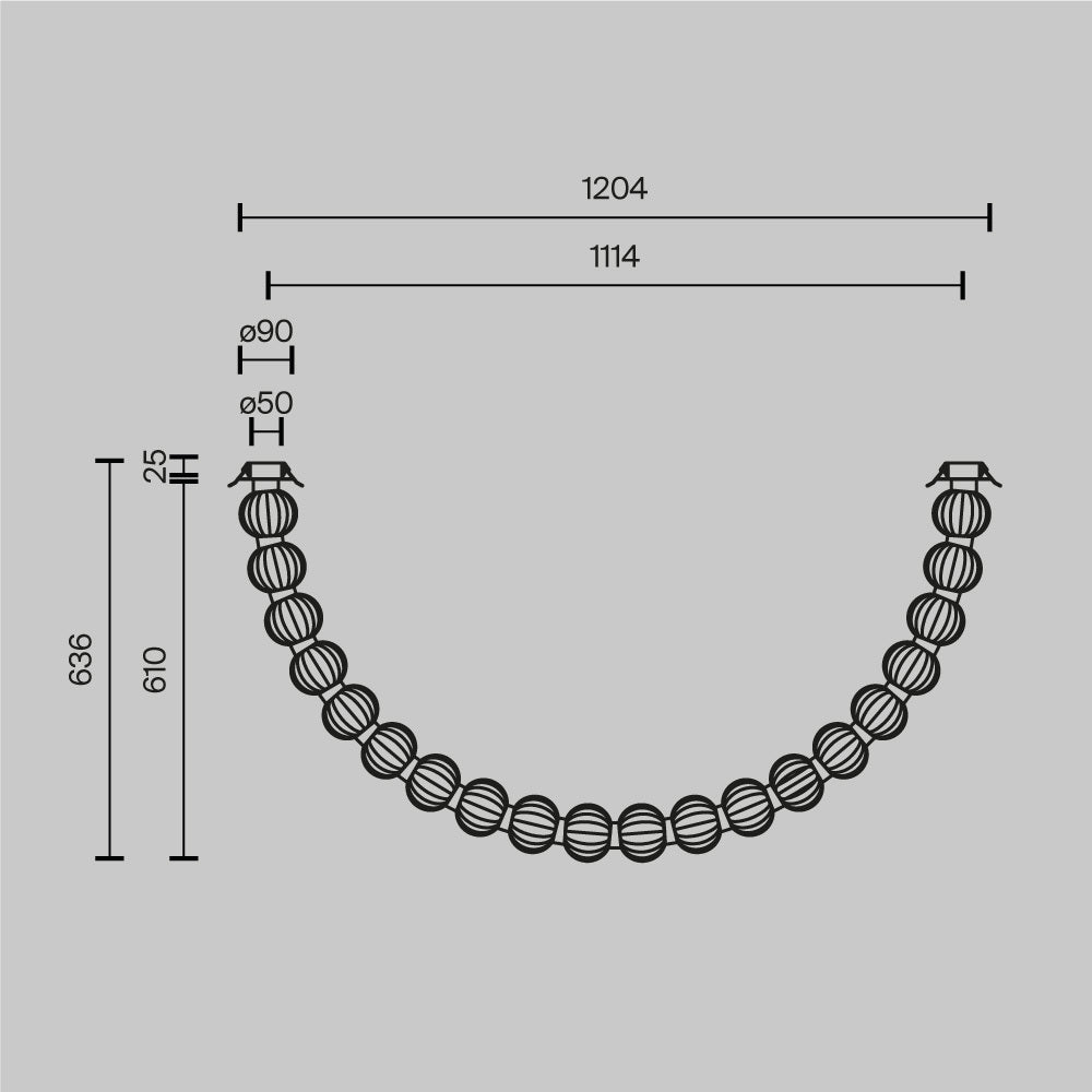 LED viseća svjetiljka Amulet 36W 3000K 1500mm boja zlata