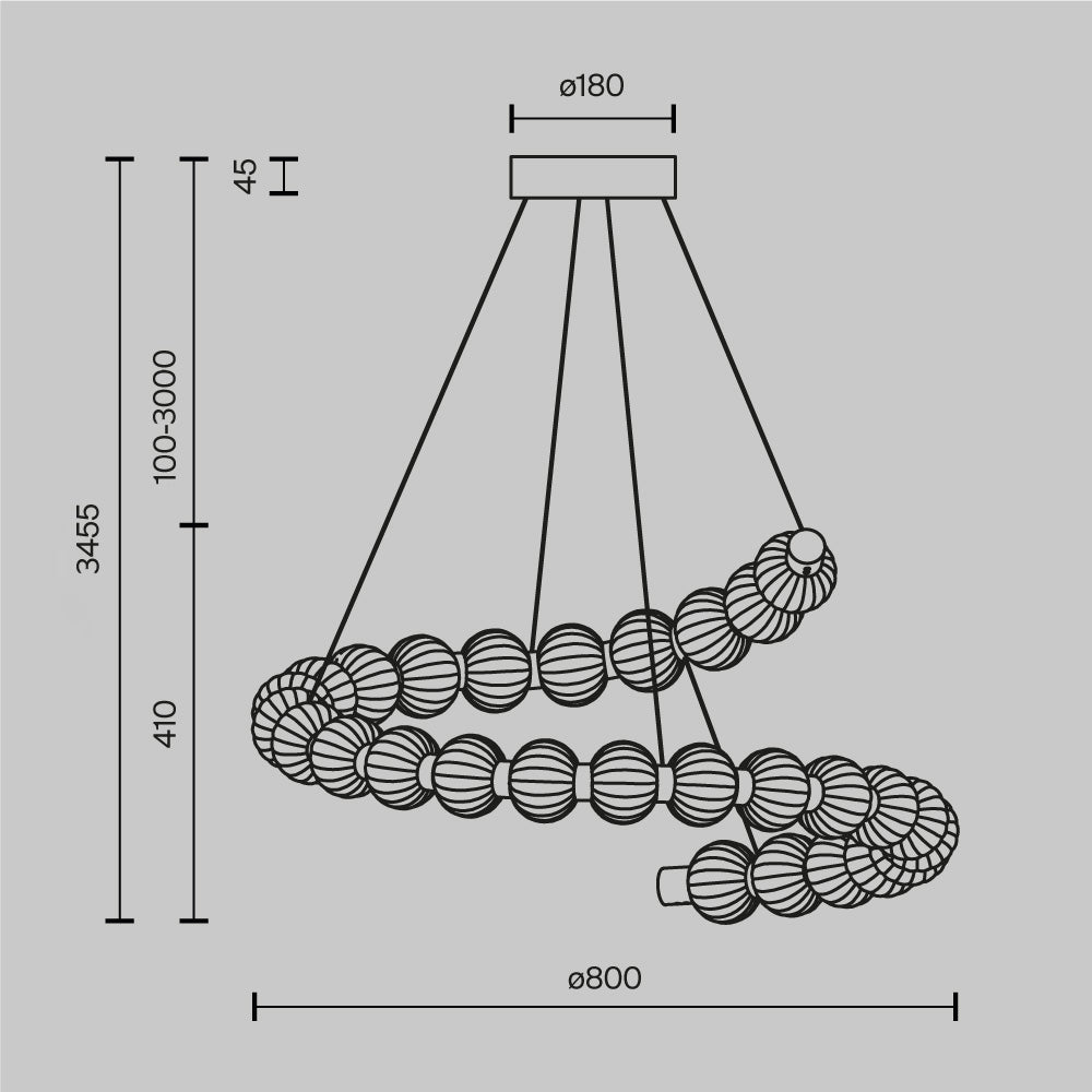 LED viseća svjetiljka Amulet 40W 3000K Ø800mm boja zlata