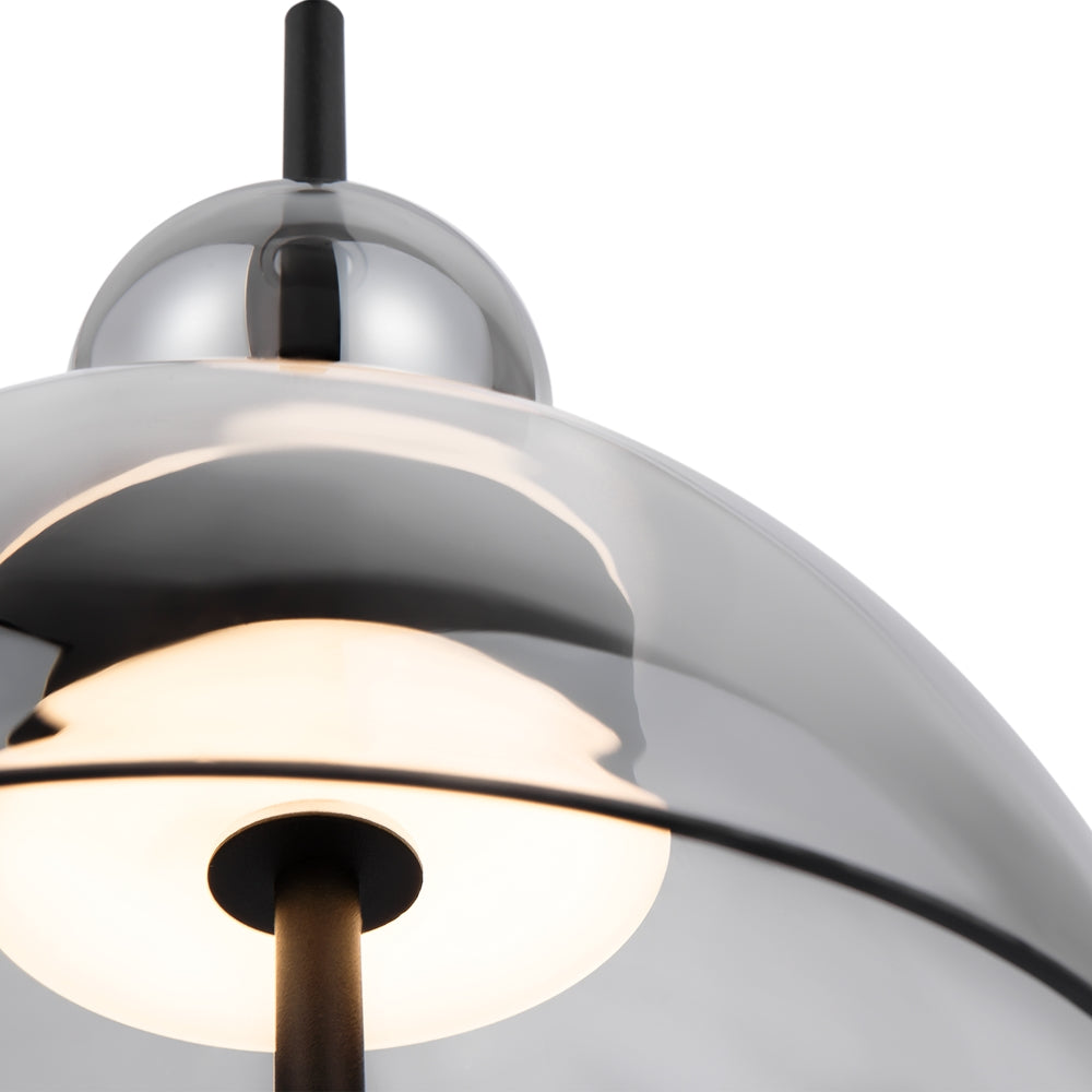 LED viseća svjetiljka Bangkok 12W 3000K Ø250mm crna/dimljena