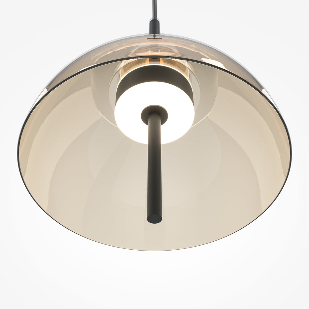LED viseća svjetiljka Bangkok 12W 3000K Ø250mm crna/konjak