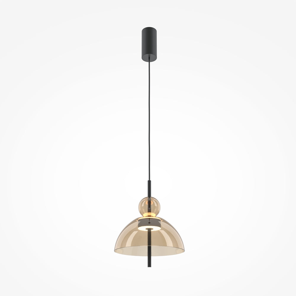 LED viseća svjetiljka Bangkok 12W 3000K Ø250mm crna/konjak