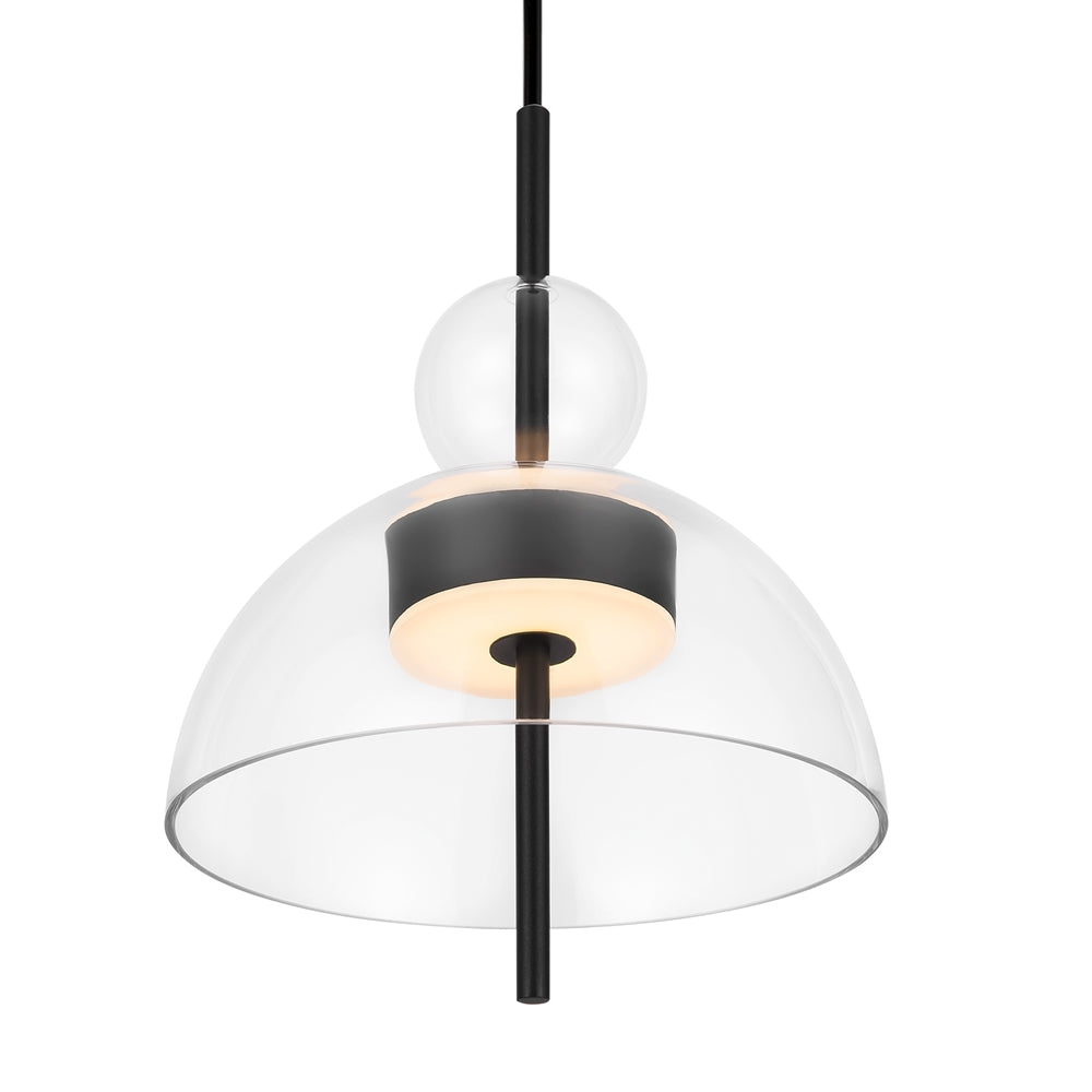 LED viseća svjetiljka Bangkok 12W 3000K Ø250mm crna/prozirna