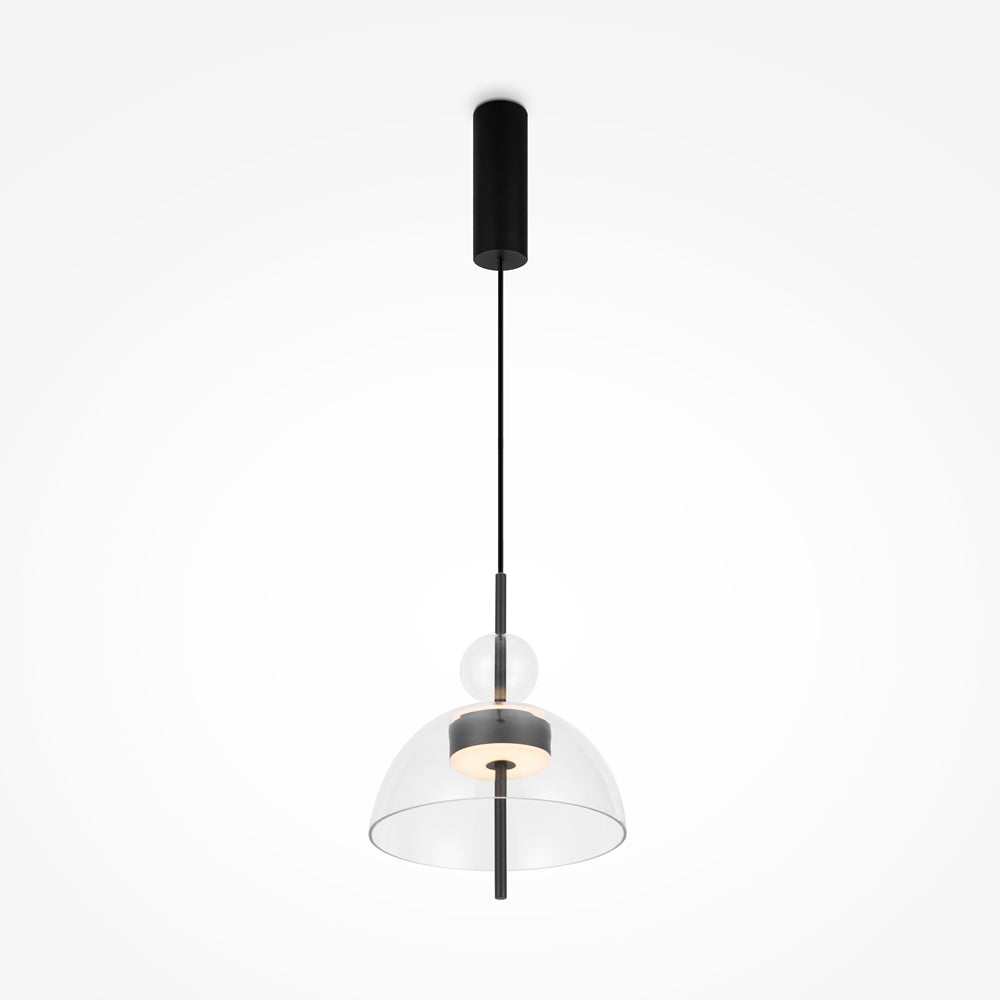 LED viseća svjetiljka Bangkok 12W 3000K Ø250mm crna/prozirna