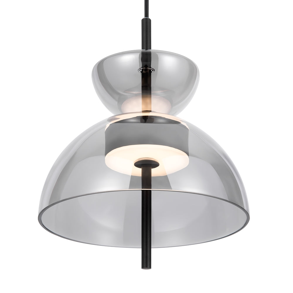 LED viseća svjetiljka Bangkok 12W 3000K Ø250x180mm crna/dimljena
