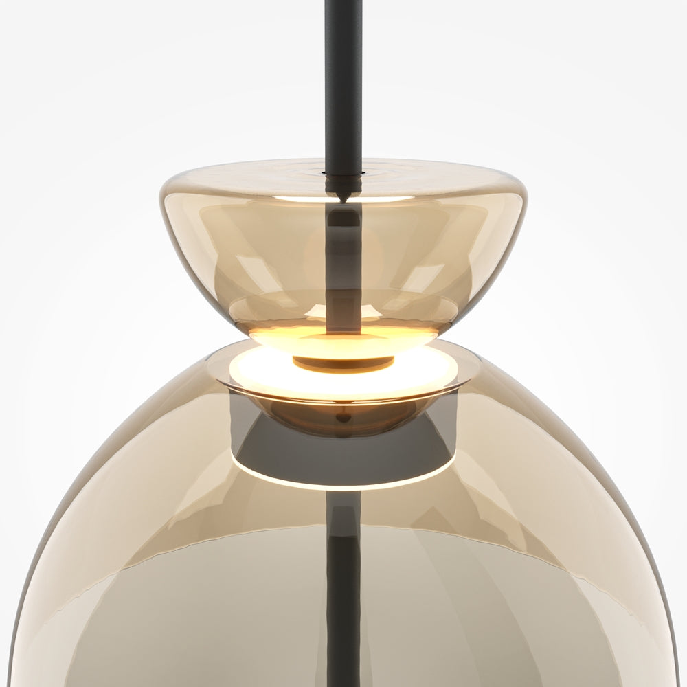 LED viseća svjetiljka Bangkok 12W 3000K Ø250x180mm crna/konjak