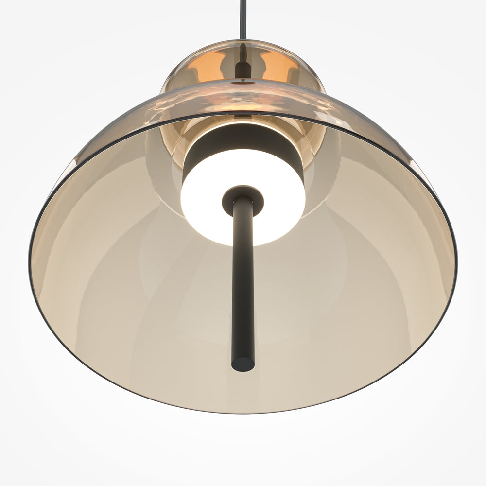 LED viseća svjetiljka Bangkok 12W 3000K Ø250x180mm crna/konjak