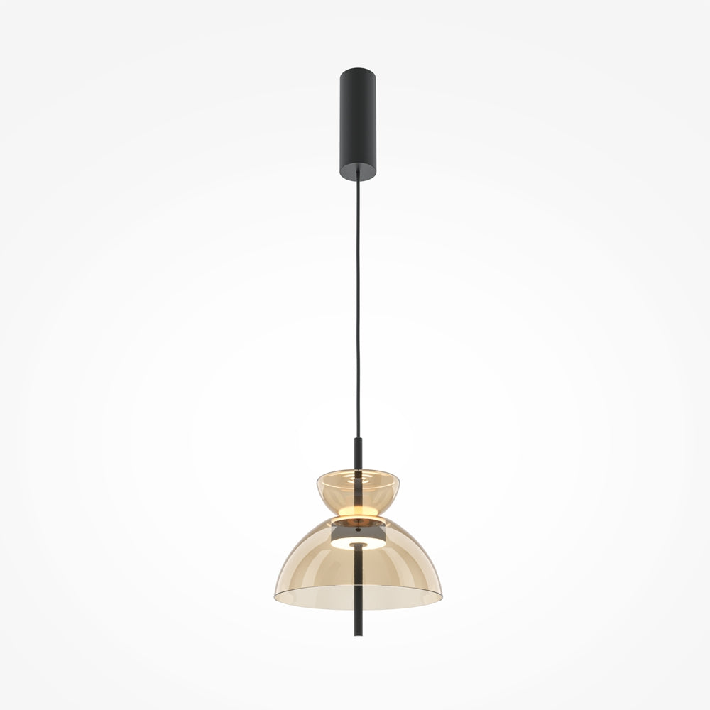 LED viseća svjetiljka Bangkok 12W 3000K Ø250x180mm crna/konjak