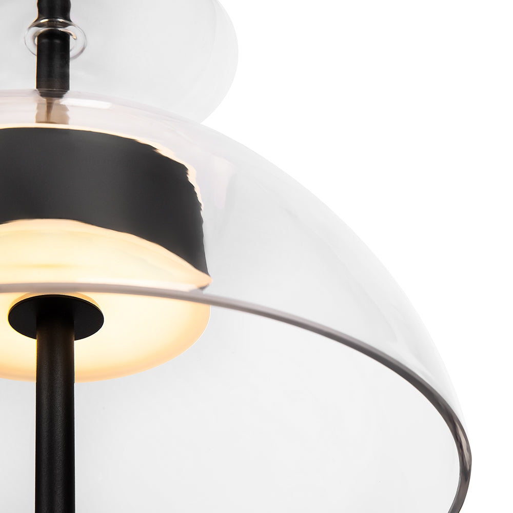 LED viseća svjetiljka Bangkok 12W 3000K Ø250x180mm crna/prozirna