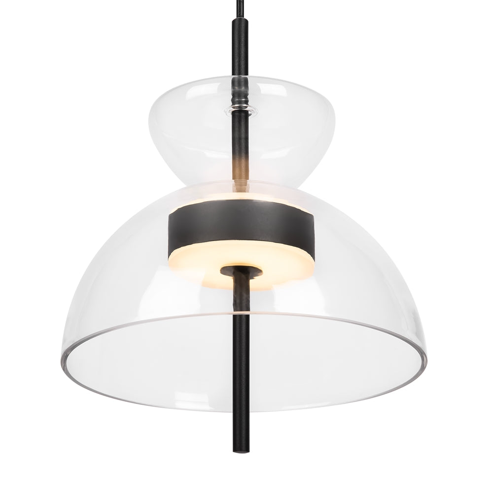 LED viseća svjetiljka Bangkok 12W 3000K Ø250x180mm crna/prozirna