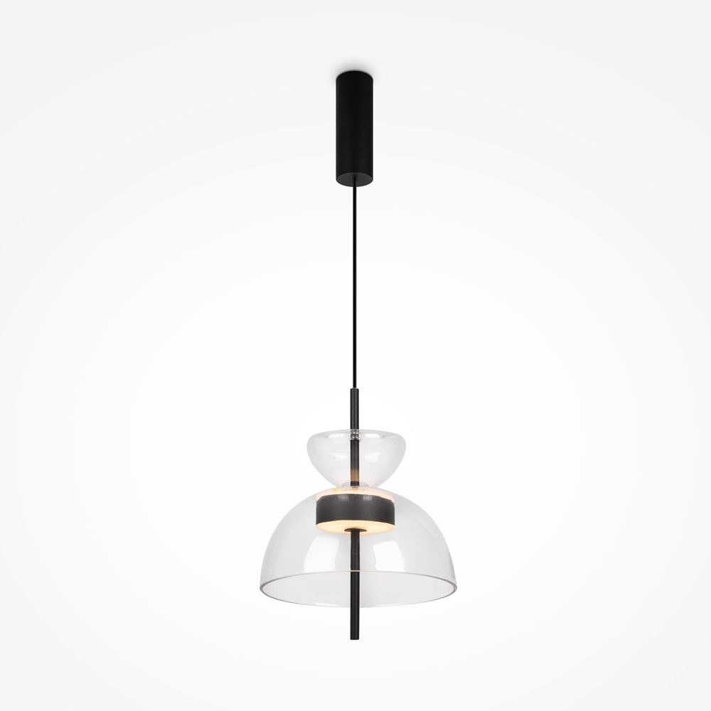 LED viseća svjetiljka Bangkok 12W 3000K Ø250x180mm crna/prozirna
