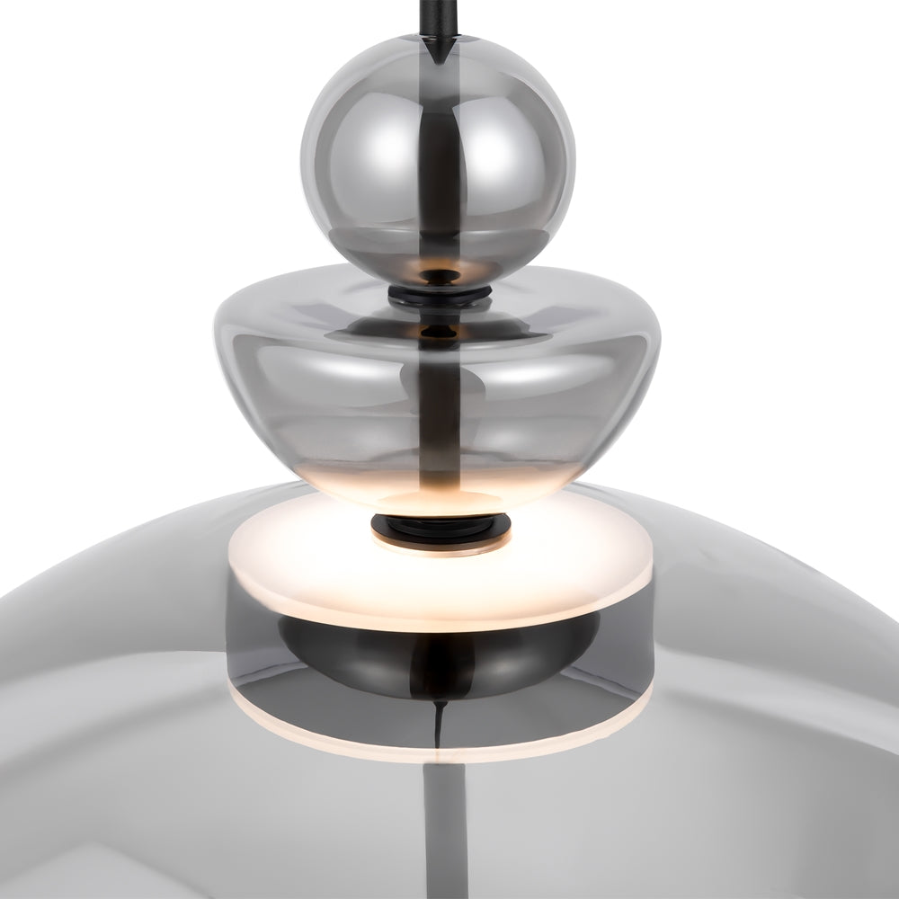LED viseća svjetiljka Bangkok 12W 3000K Ø400mm crna/dimljena