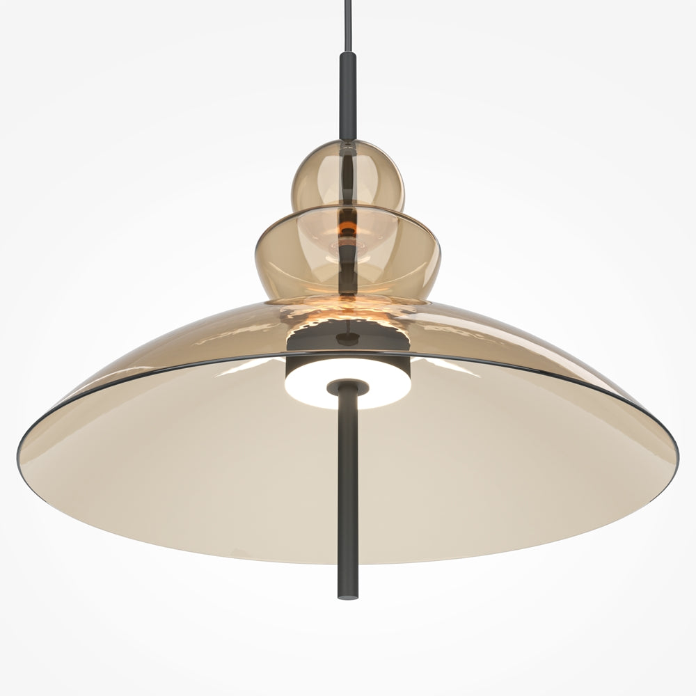 LED viseća svjetiljka Bangkok 12W 3000K Ø400mm crna/konjak