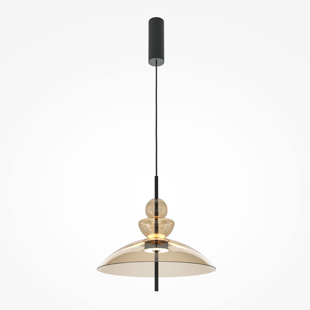 LED viseća svjetiljka Bangkok 12W 3000K Ø400mm crna/konjak