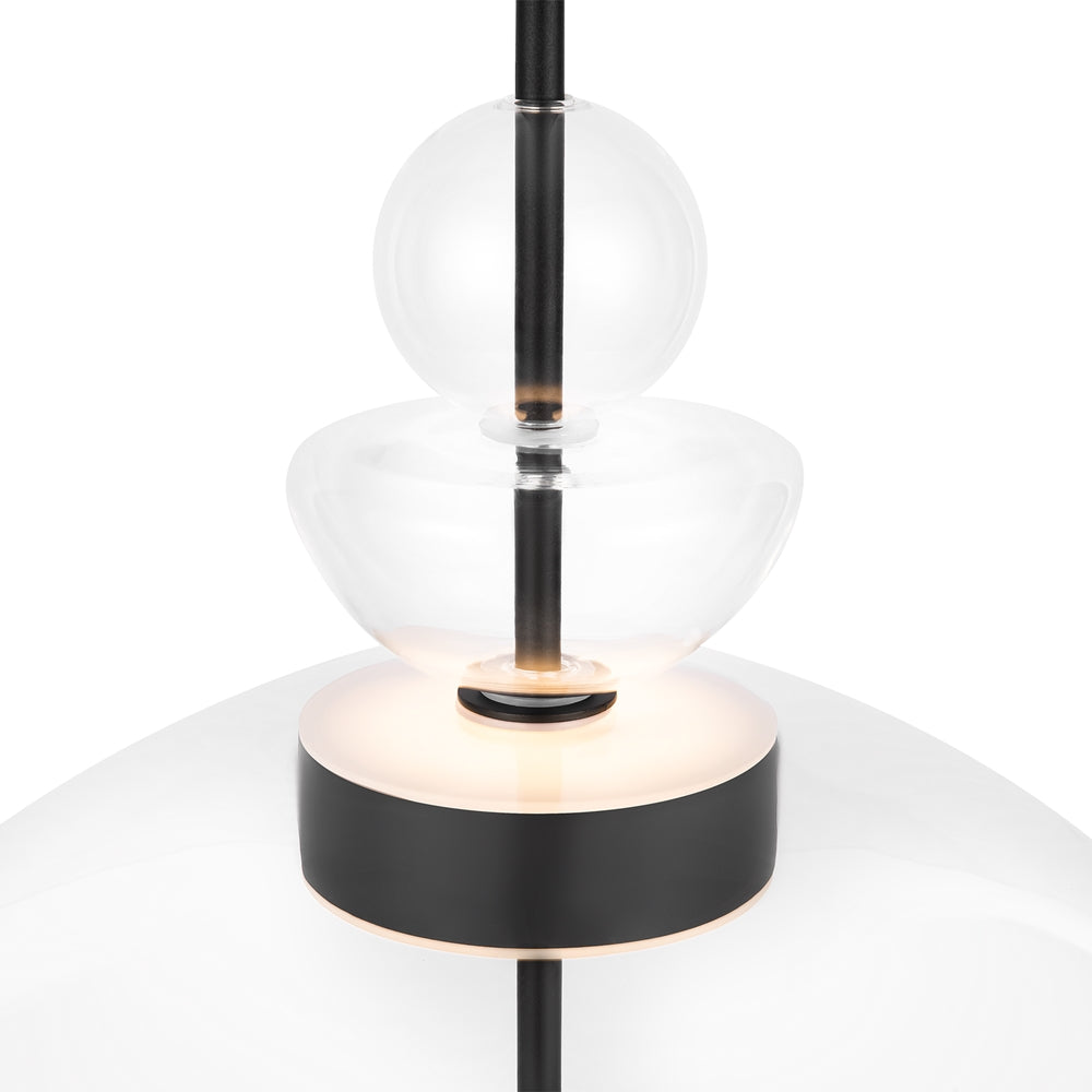 LED viseća svjetiljka Bangkok 12W 3000K Ø400mm crna/prozirna