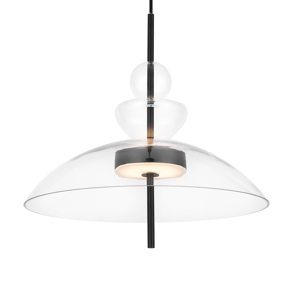 LED viseća svjetiljka Bangkok 12W 3000K Ø400mm crna/prozirna