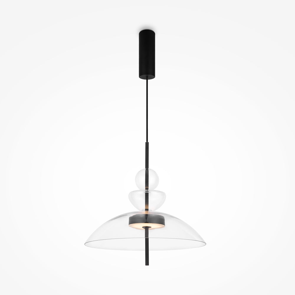 LED viseća svjetiljka Bangkok 12W 3000K Ø400mm crna/prozirna