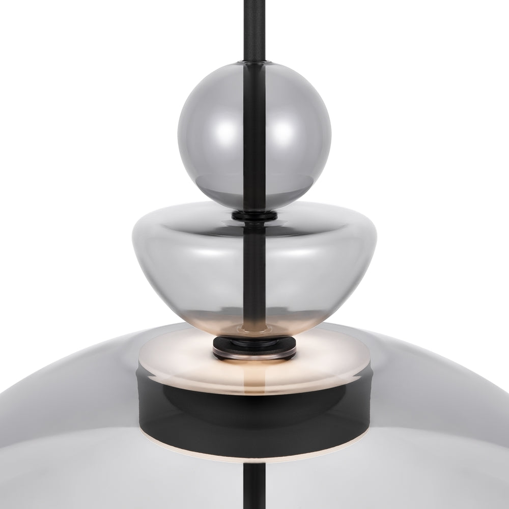 LED viseća svjetiljka Bangkok 12W 3000K Ø400mm crna/siva