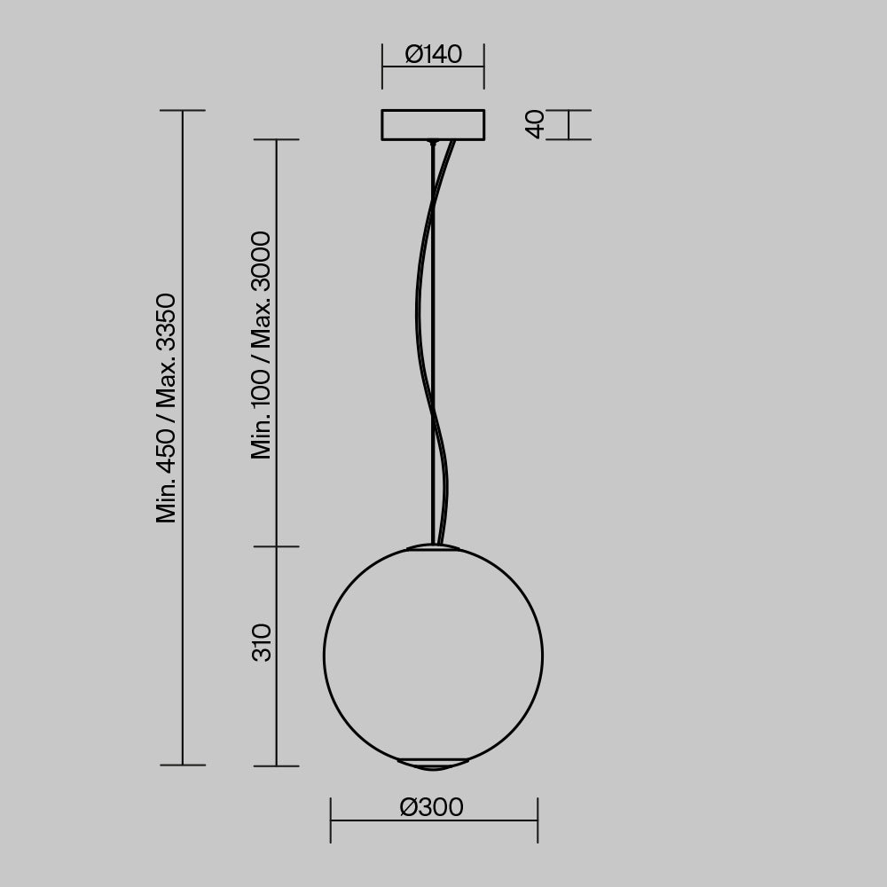 LED viseća svjetiljka Bruma 15W 2700K Ø300mm krom