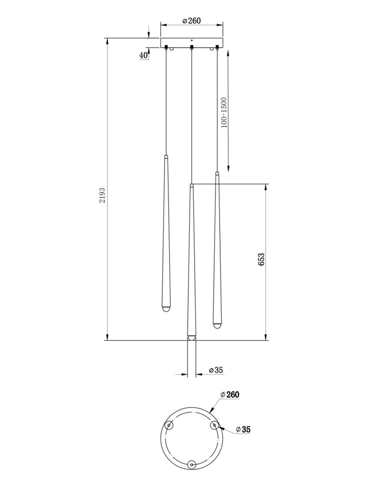 LED viseća svjetiljka Cascade 18W 4000K Ø260mm mesing
