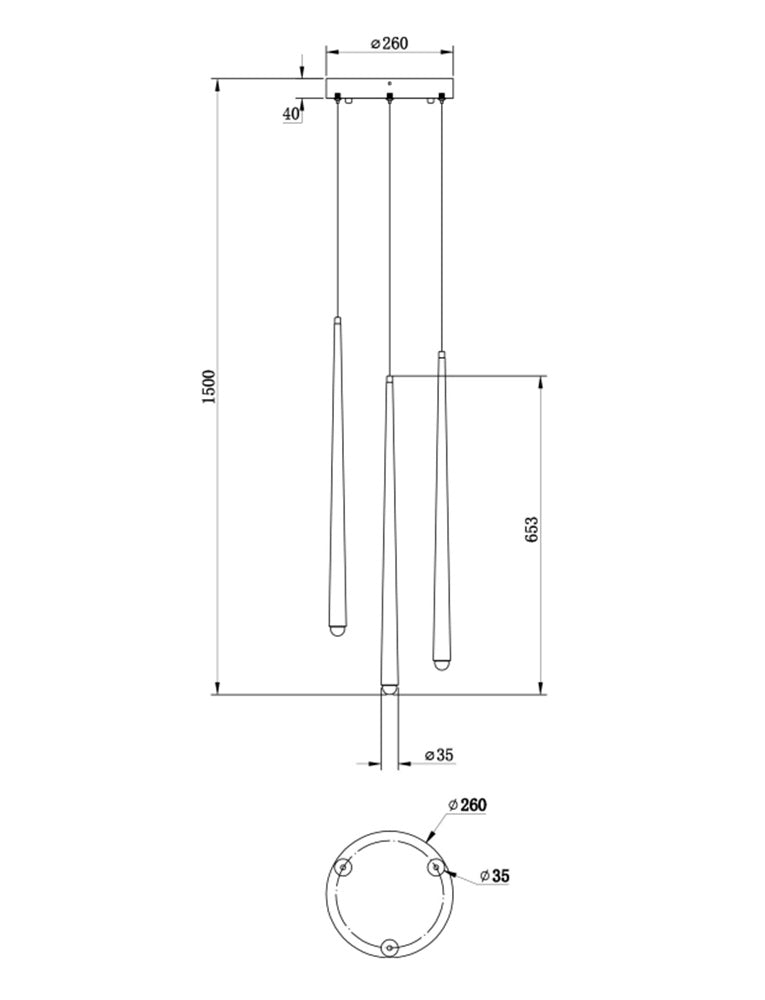 LED viseća svjetiljka Cascade 19W 2600-3500K Ø260mm mesing