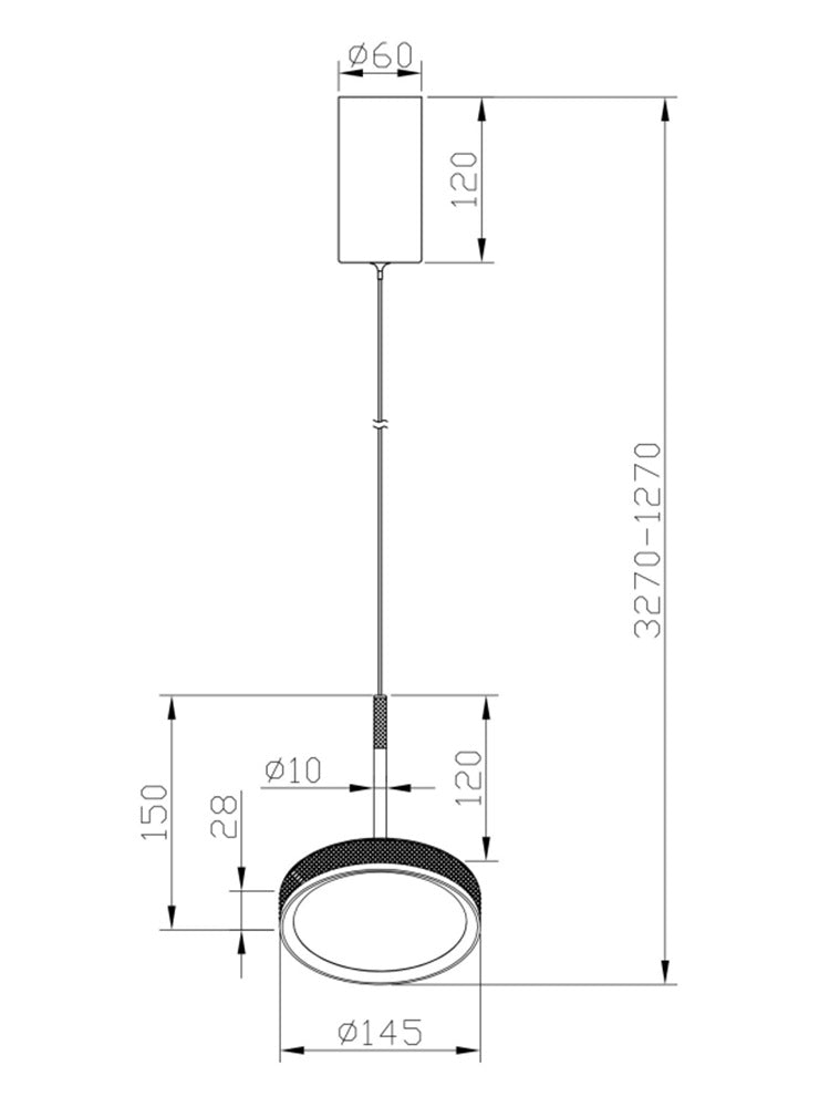 LED viseća svjetiljka El 12W 3000K Ø153mm terakota