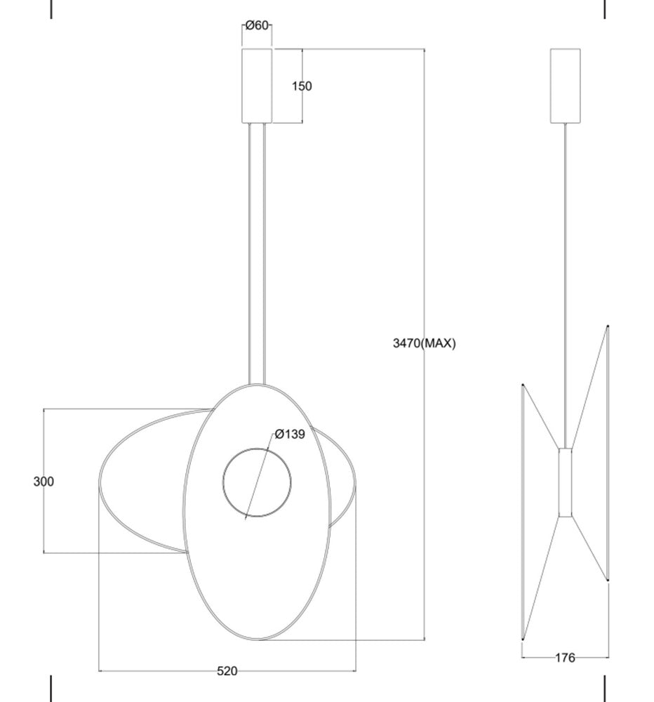 LED viseća svjetiljka Evolution 9W 3000K plava