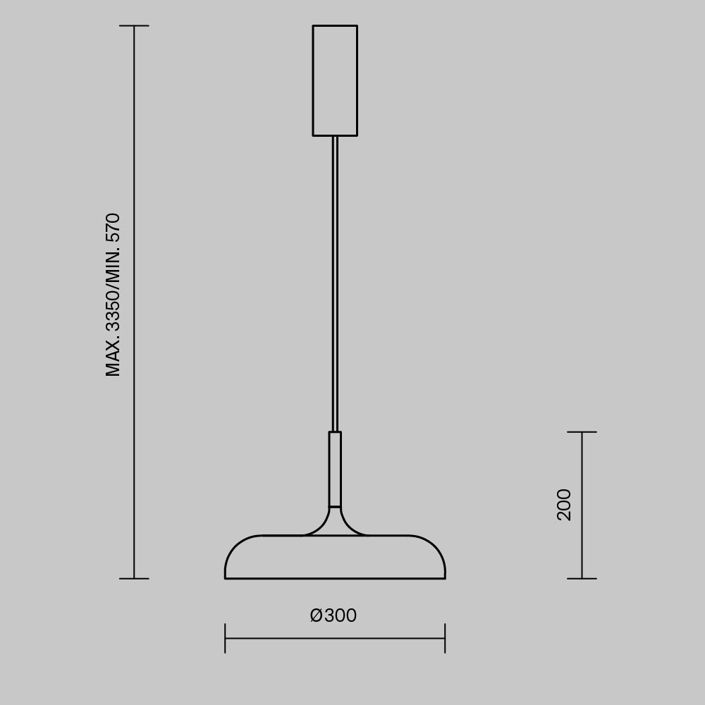 LED viseća svjetiljka Gerhard Ø300mm 19W 3000K crna