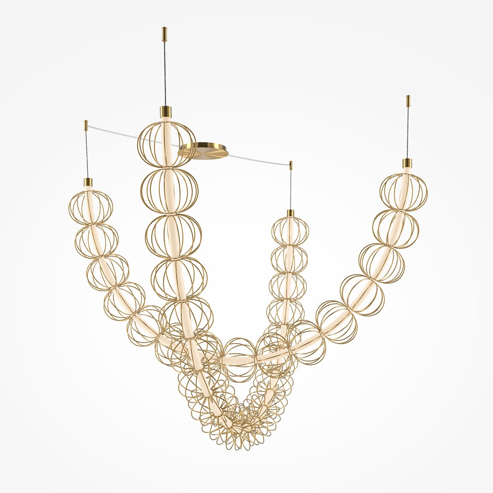 LED viseća svjetiljka Golden Cage 107W 3000K boja zlata