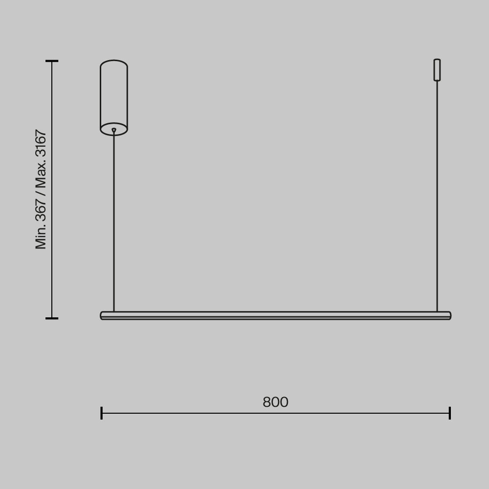 LED viseća svjetiljka Halo 10W 2600-3500K 800mm mesing