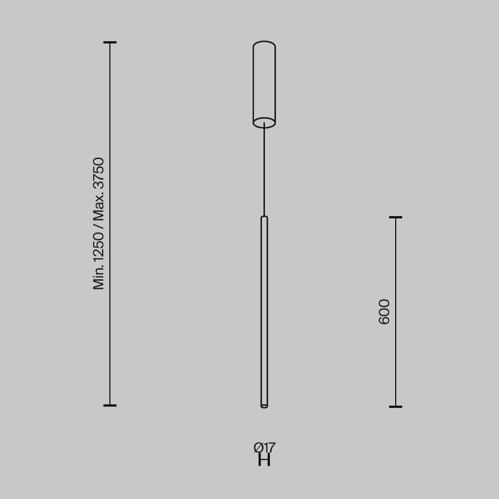 LED viseća svjetiljka Halo 11W 2600-3500K 17x600mm crna
