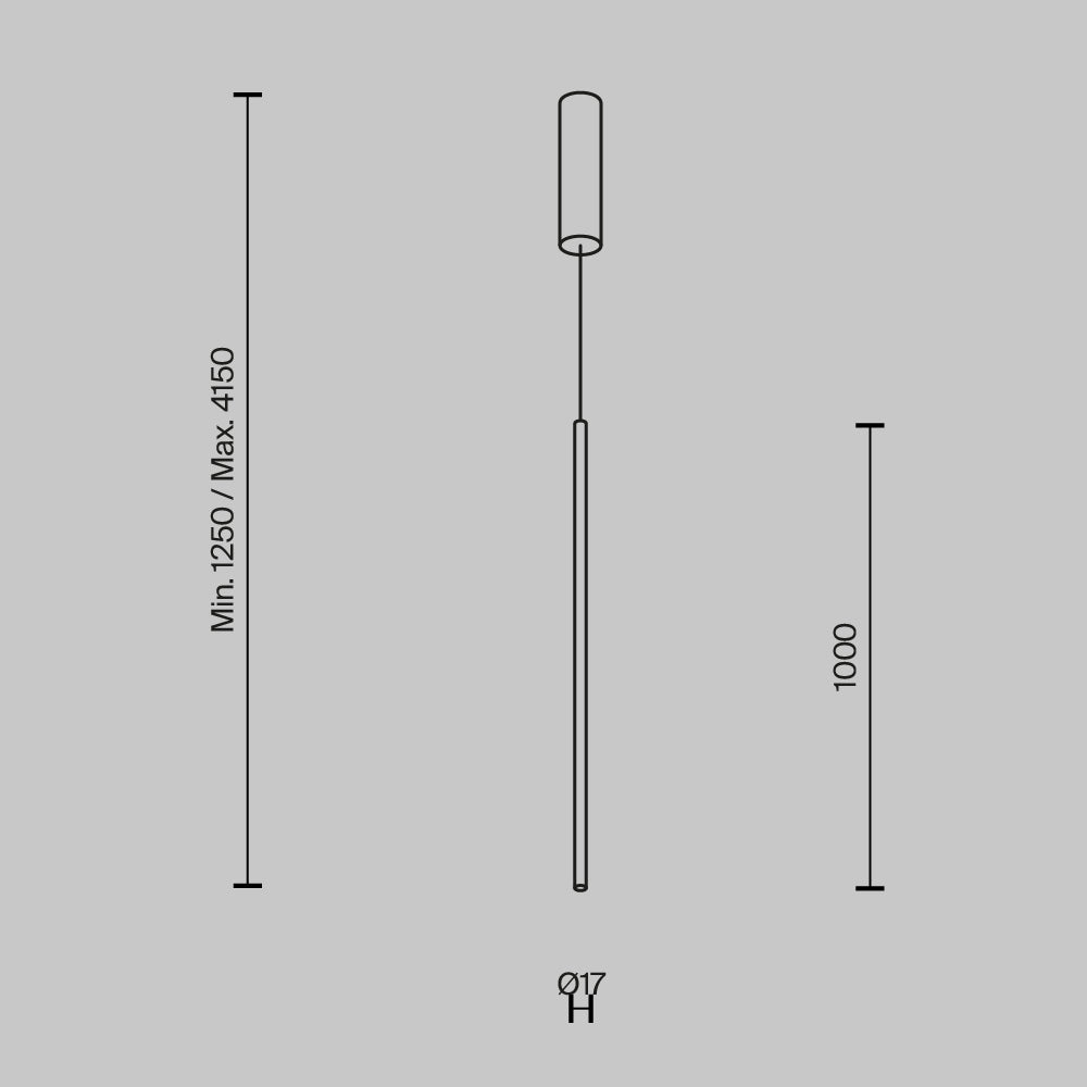 LED viseća svjetiljka Halo 15W 2600-3500K 17x1000mm crna
