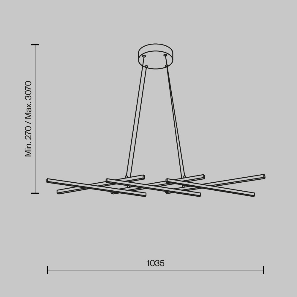 LED viseća svjetiljka Halo 40W 2600-3500K 1035mm crna