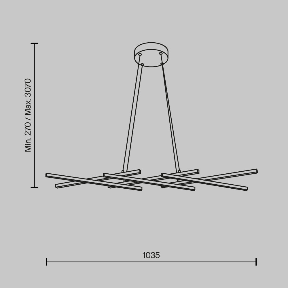 LED viseća svjetiljka Halo 40W 2600-3500K 1035mm mesing