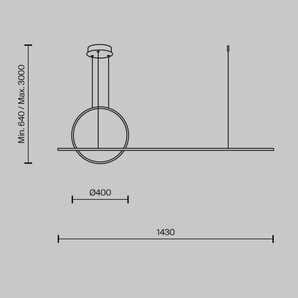 LED viseća svjetiljka Halo 40W 2600-3500K 1430mm mesing