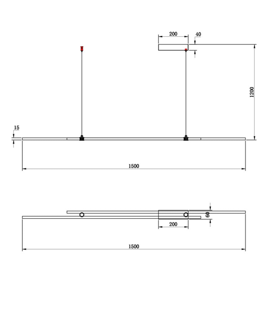 LED dimabilna viseća svjetiljka Halo 48W 4000K 1500mm mesing