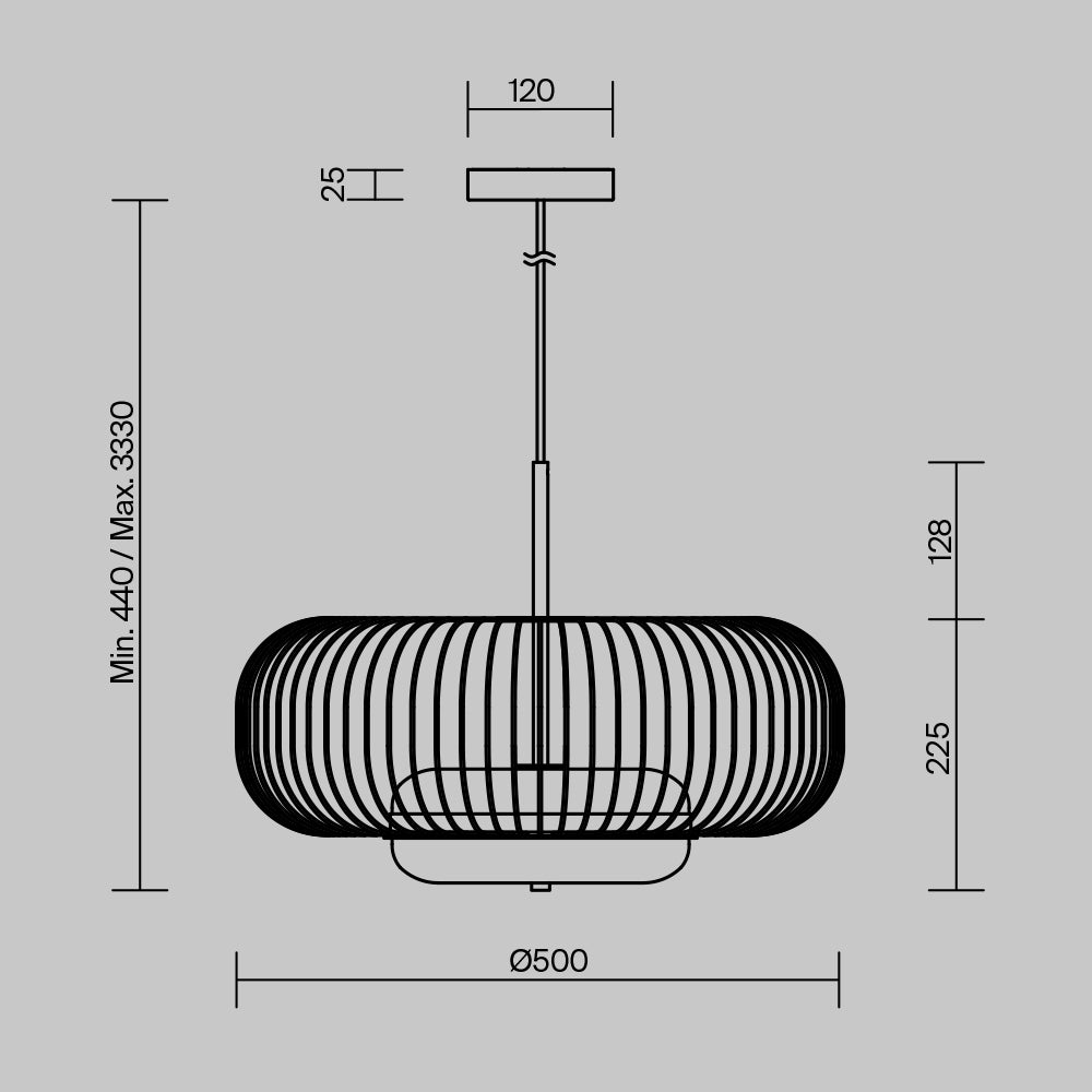 LED viseća svjetiljka Levitation 20W 3000K Ø500mm mesing