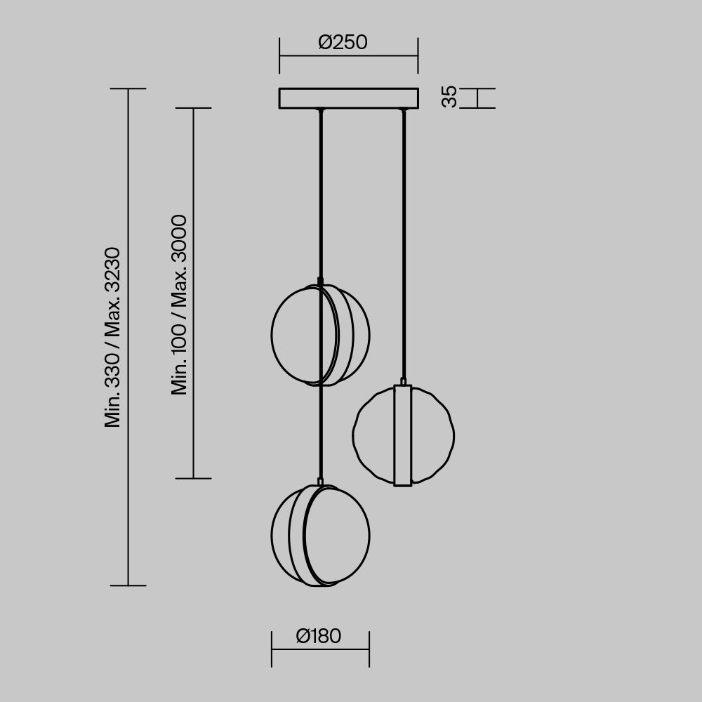 LED viseća svjetiljka Misterio 15W 2700K Ø380mm crna