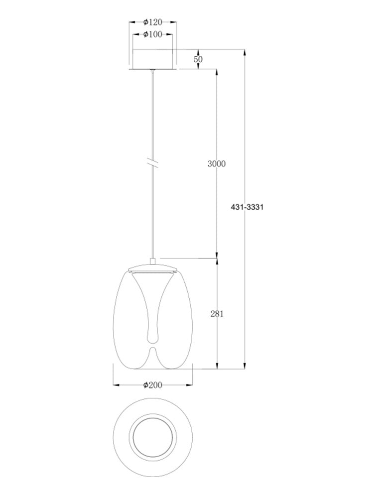 LED viseća svjetiljka Splash 7W 3000K Ø200mm boja zlata/siva