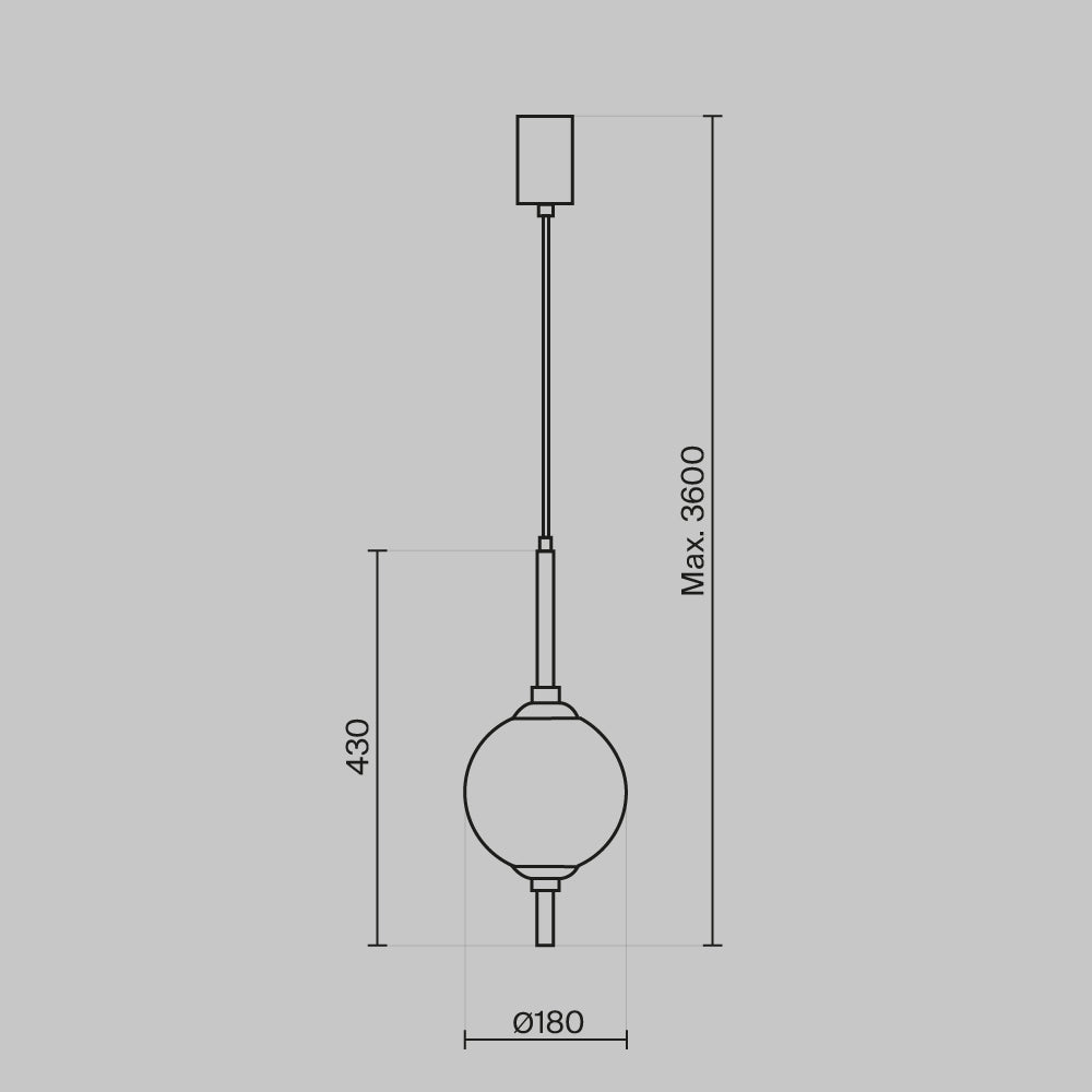LED visilica The Sixth Sense 7W 3000K Crna