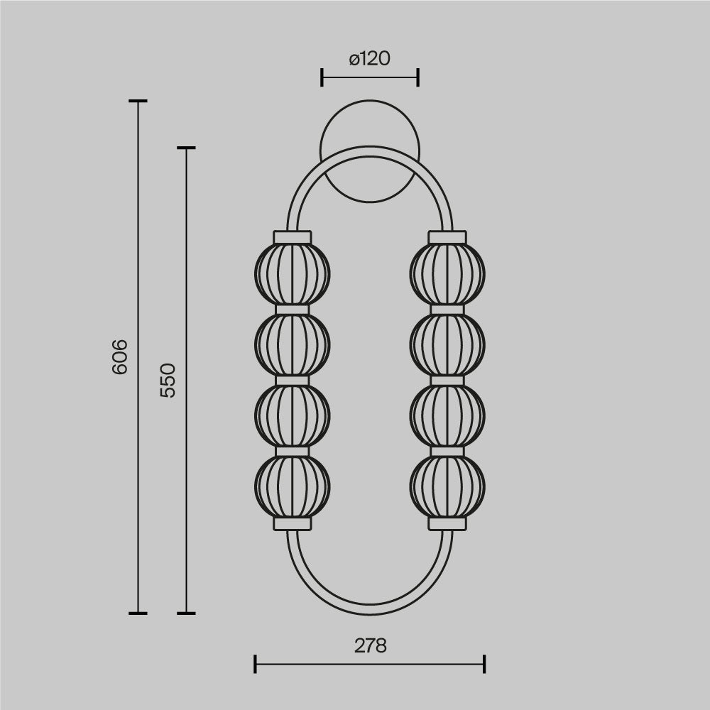 LED zidna svjetiljka Amulet 16W 3000K 278x606mm boja zlata