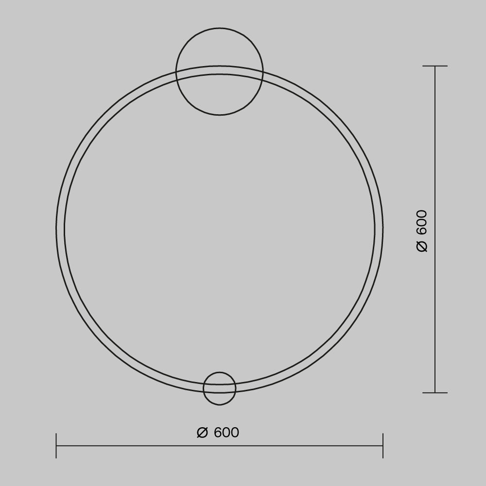 LED zidna svjetiljka Halo 36W 4000K Ø600mm mesing
