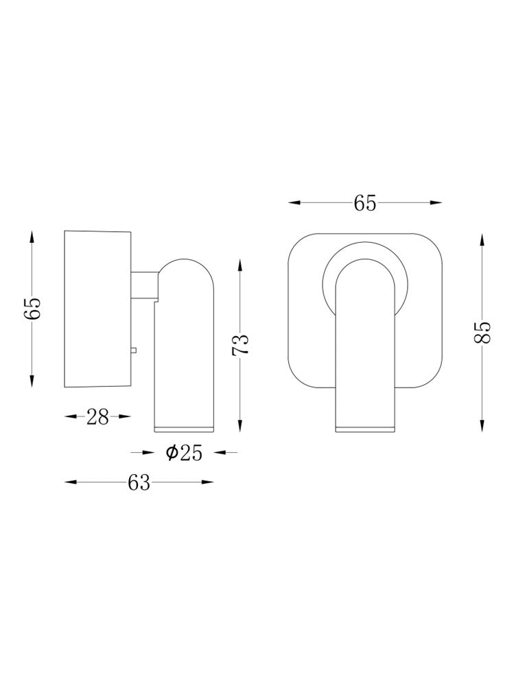 LED zidna svjetiljka Mirax 65mm 3W 3000K bijela