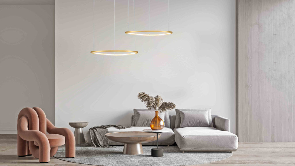 Moderna LED viseća svjetiljka MAYTONI Glint, 36W, 3000K, Ø800mm, ZLATNA